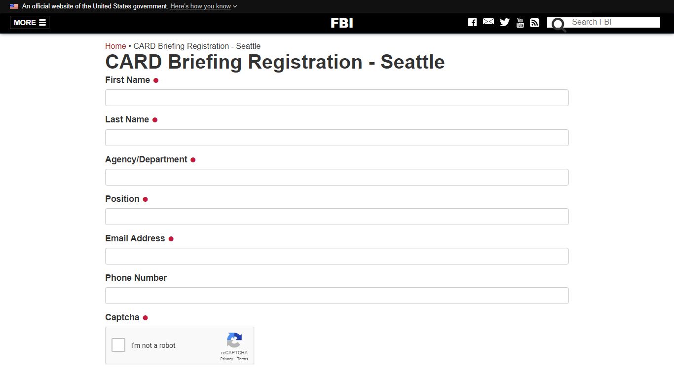 CARD Briefing Registration - Seattle - FBI